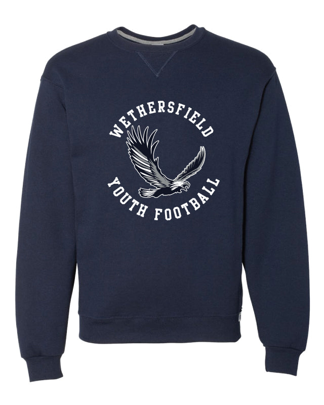 Wethersfield Eagles Russell Athletic Cotton Crewneck Navy - 5KounT2018