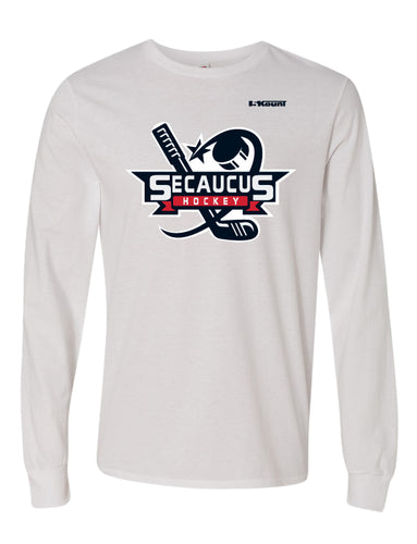 Secaucus Hockey Cotton Long Sleeve - White - 5KounT2018