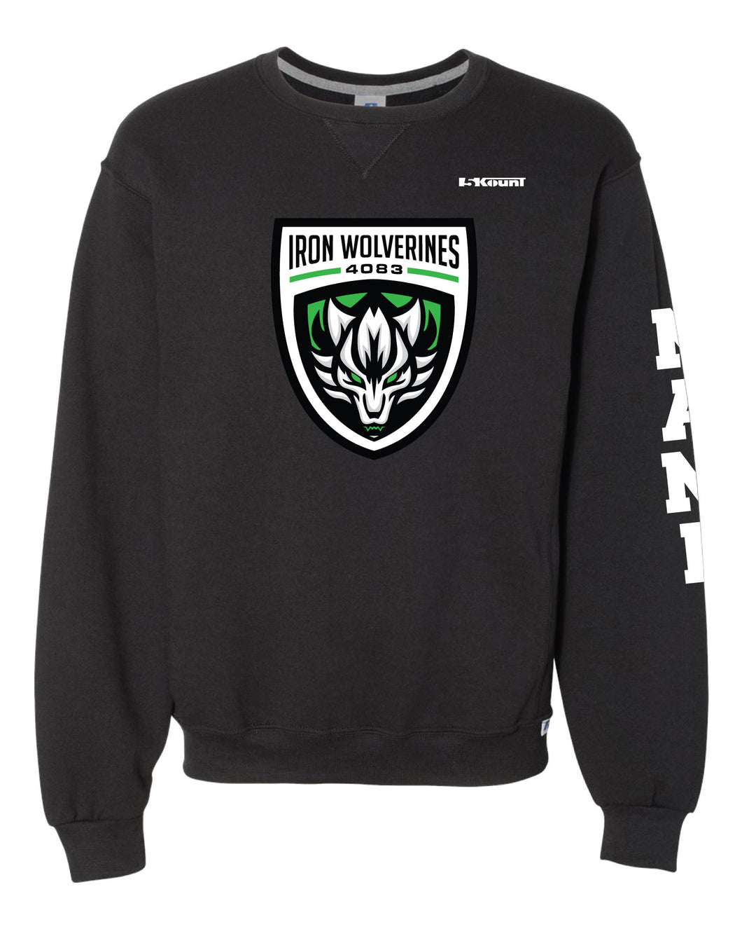Iron Wolverines Russell Athletic Cotton Crewneck Sweatshirt - Black - 5KounT2018