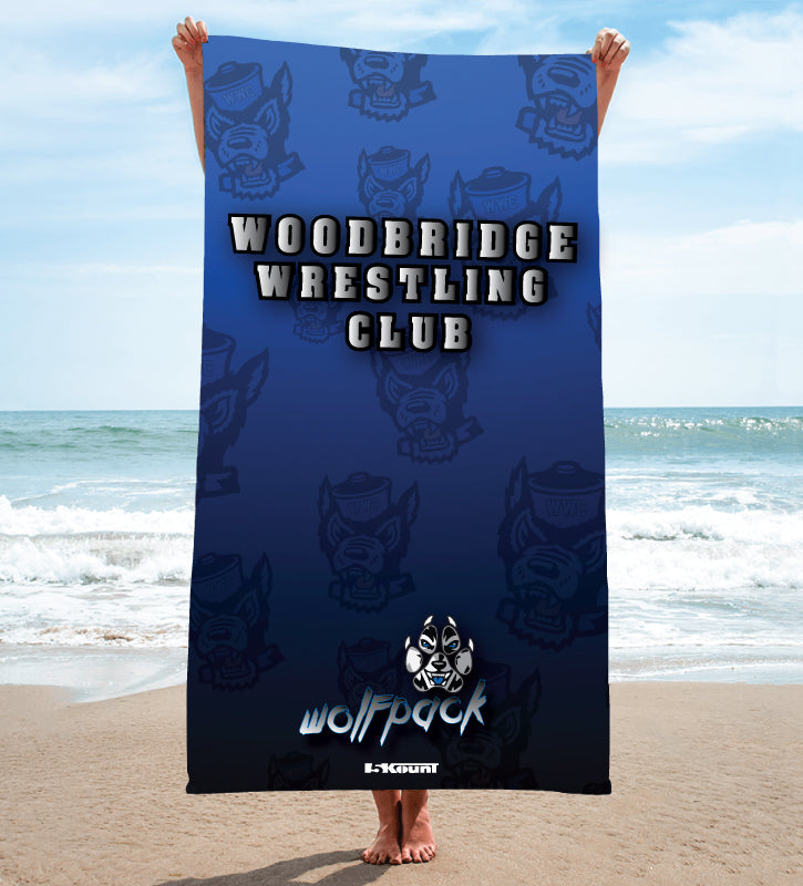Woodbridge Wrestling Club Sublimated Beach Towel - 5KounT2018