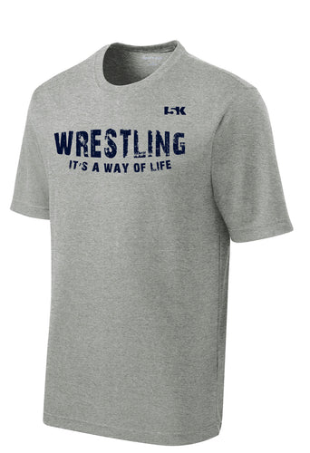 Wrestling is a Way of Life Dryfit Performance Tee - Grey - 5KounT2018