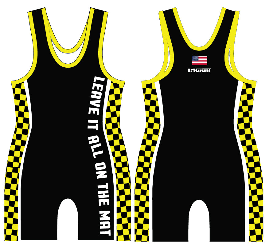 Checkerboard Sublimated Singlet- Neon Yellow - 5KounT2018