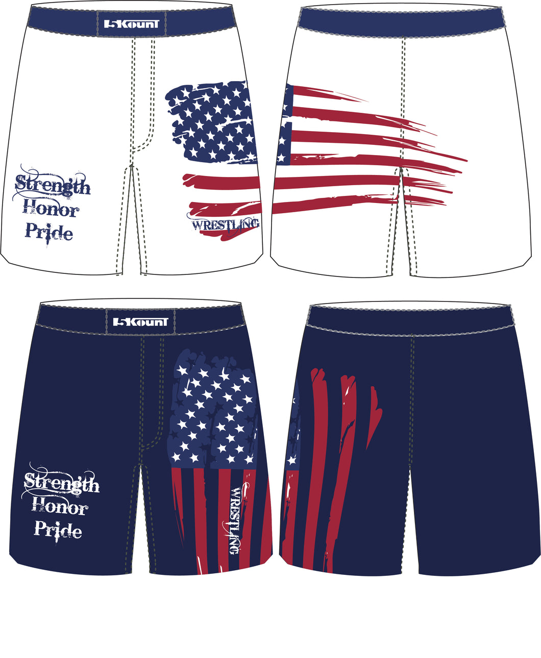 Strength, Honor and Pride Sublimated Shorts - 5KounT