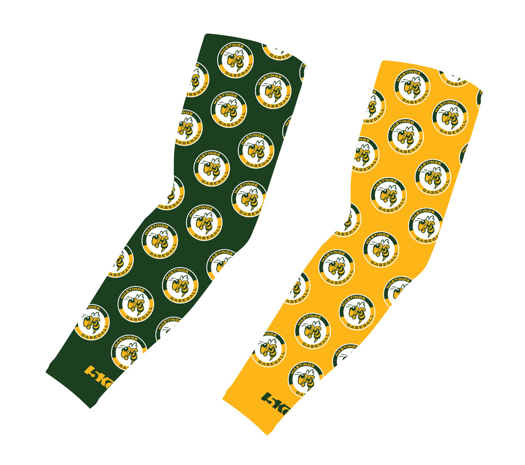 Hastings Baseball Sublimated Compression Sleeves - Green / Yellow - 5KounT