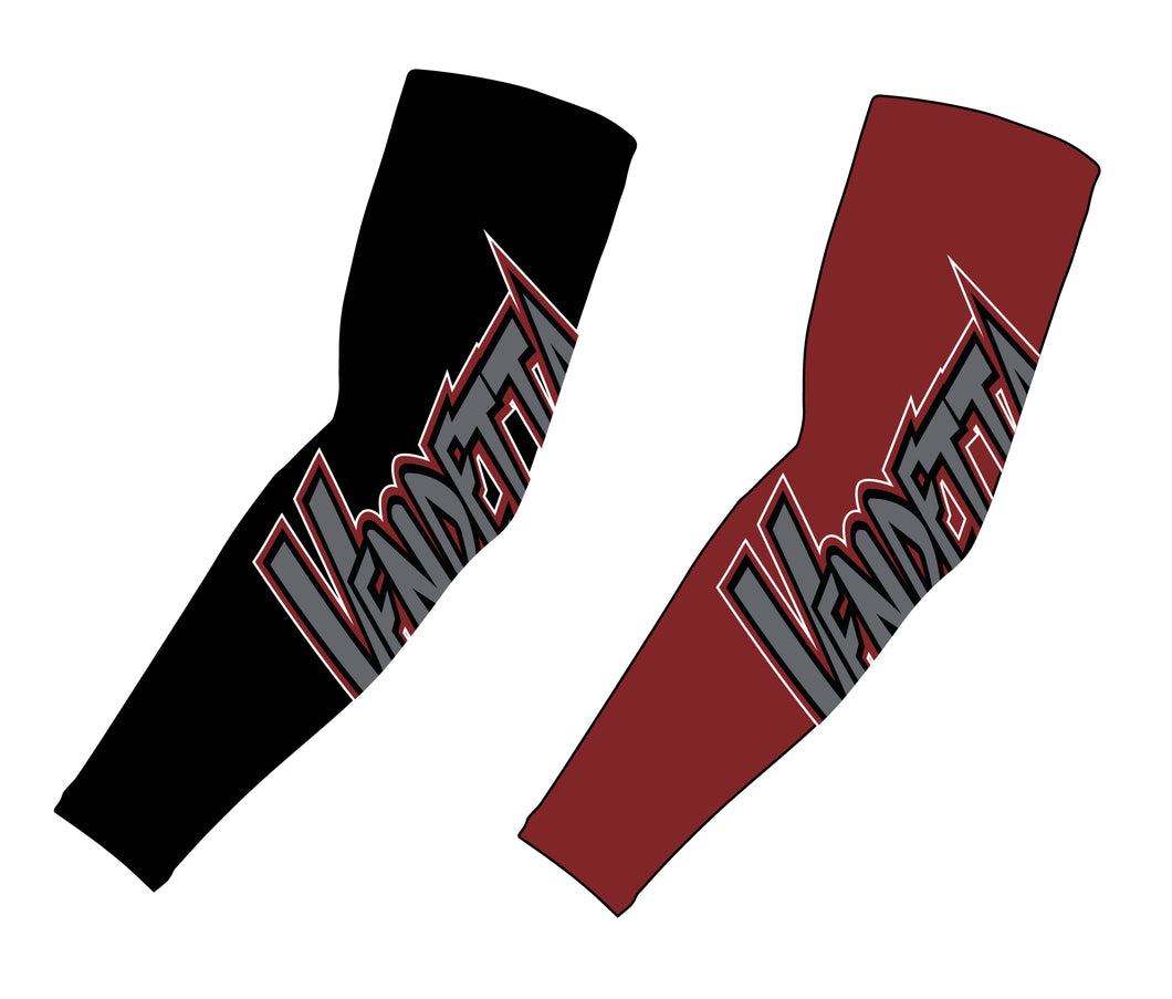 Vendetta Softball Sublimated Compression Sleeve - Black / Cardinal Red