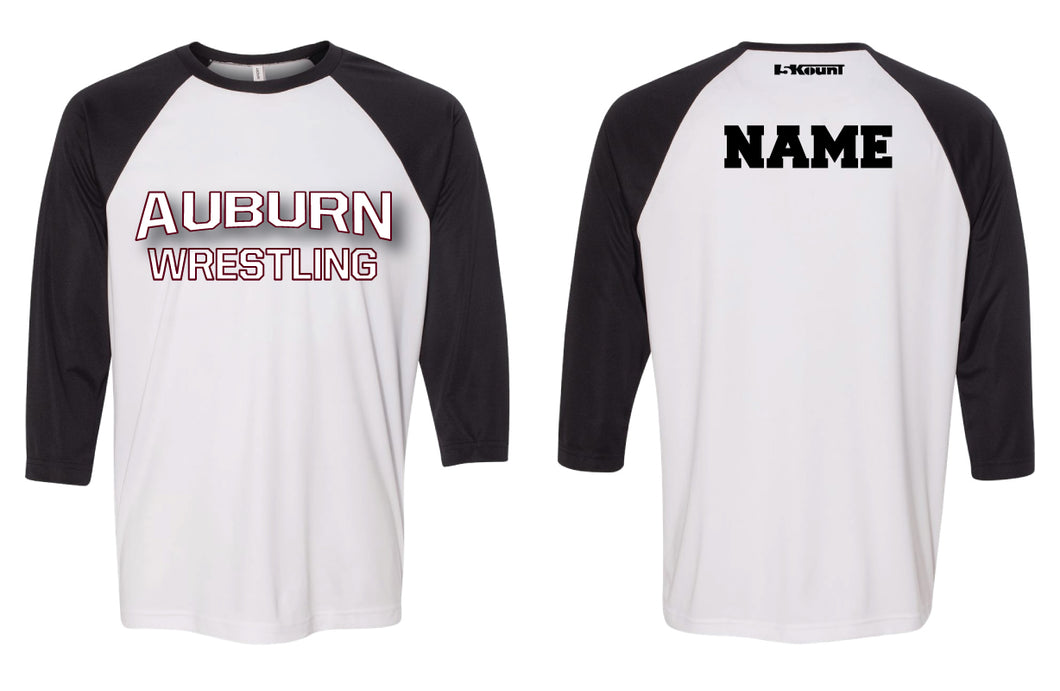 Auburn Wrestling Baseball Shirt - Black/White - 5KounT