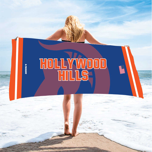 Hollywood Hills Wrestling Sublimated Beach Towel
