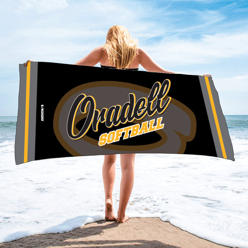 Oradell Softball Sublimated Beach Towel - 5KounT