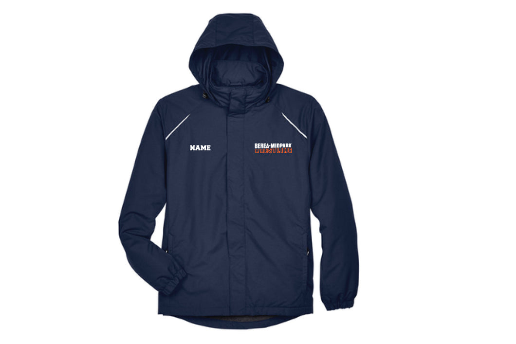 Berea Midpark Wrestling Men's Hooded Rain Jacket - Navy - 5KounT