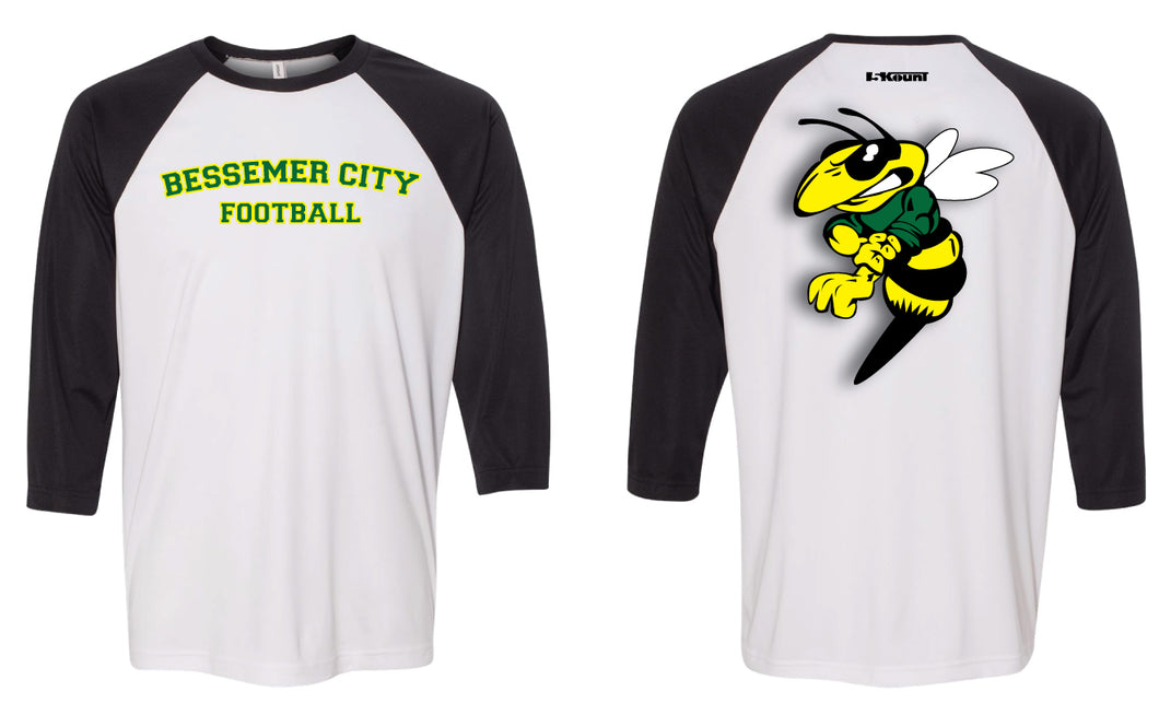 Bessemer City Football Baseball Shirt - Black/White - 5KounT