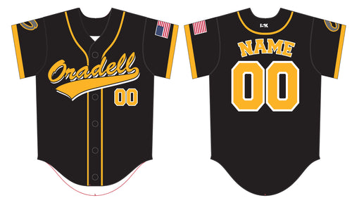 Oradell Baseball Sublimated Game Jersey - Black - 5KounT