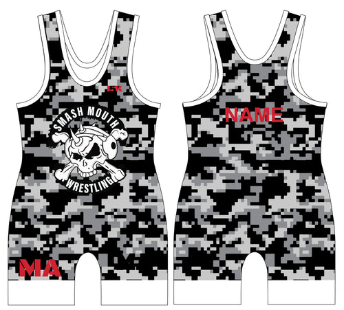 SmashMouth Wrestling Sublimated Men's Singlet - Black Camo