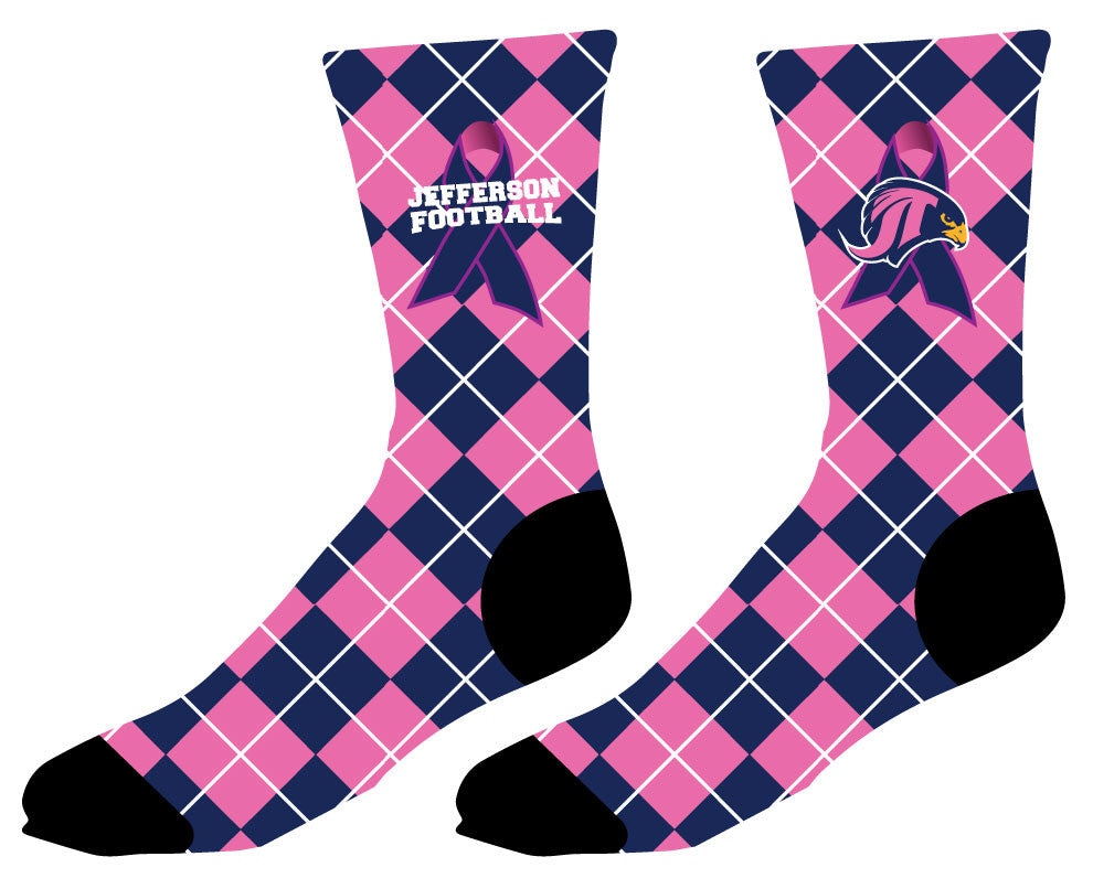 Jefferson Football Sublimated Socks - Breast Cancer Awareness - 5KounT