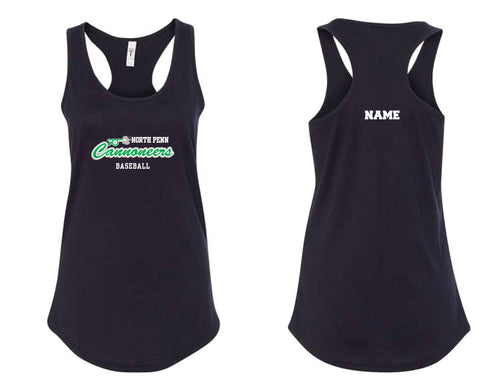 North Penn Cannoneers Baseball Ladies' Cotton Tank Top - Black