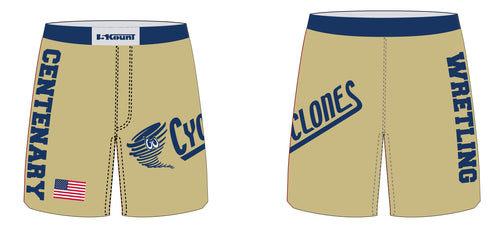 Centenary Wrestling Sublimated Fight Shorts Gray/Gold - 5KounT2018