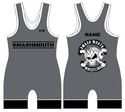 SmashMouth Wrestling Sublimated Men's Singlet - Charcoal Gray