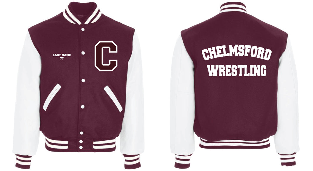 Chelmsford Lions Varsity Jacket - Maroon/White (Wrestling)