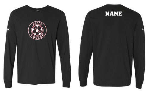 Nyack Soccer Cotton Crew Long Sleeve Tee - Black