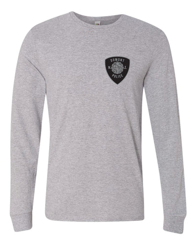 Dumont Police Cotton Crew Long Sleeve Tee - Gray (Design 3) - 5KounT