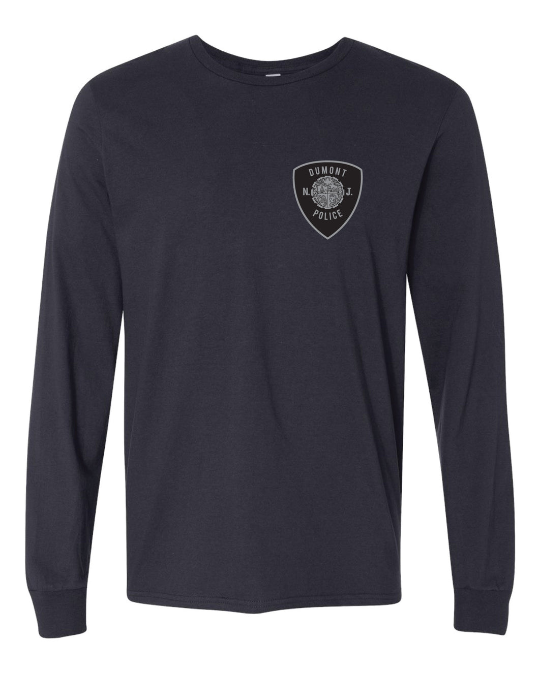 Dumont Police Cotton Crew Long Sleeve Tee - Navy (Design 3) - 5KounT