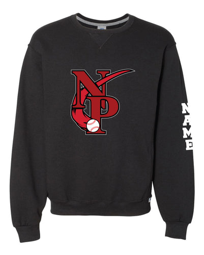 North Penn Baseball Russell Athletic Cotton Crewneck Sweatshirt - Black (Design 2) - 5KounT