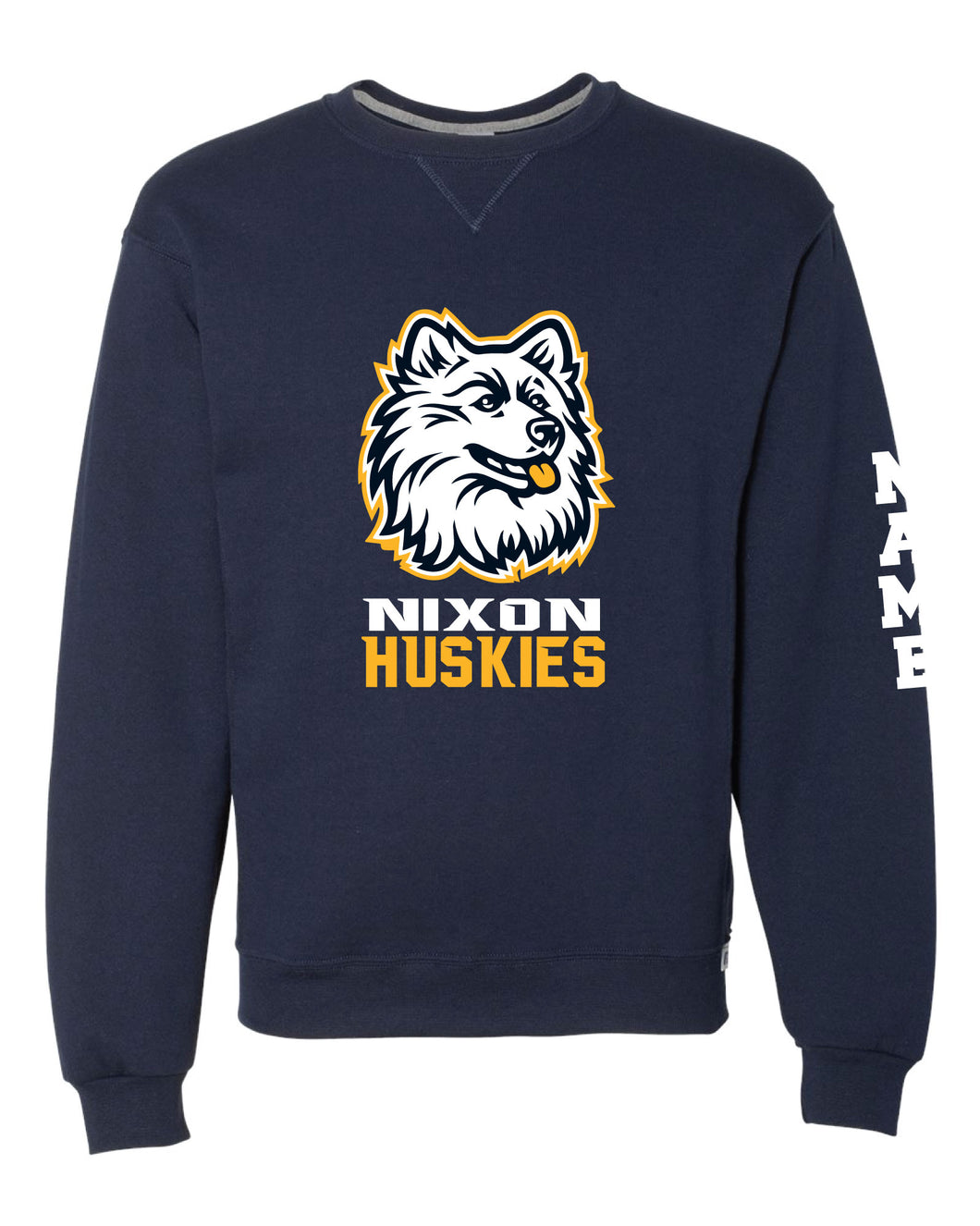 Nixon Huskies School Russell Athletic Cotton Crewneck Sweatshirt - Navy - 5KounT
