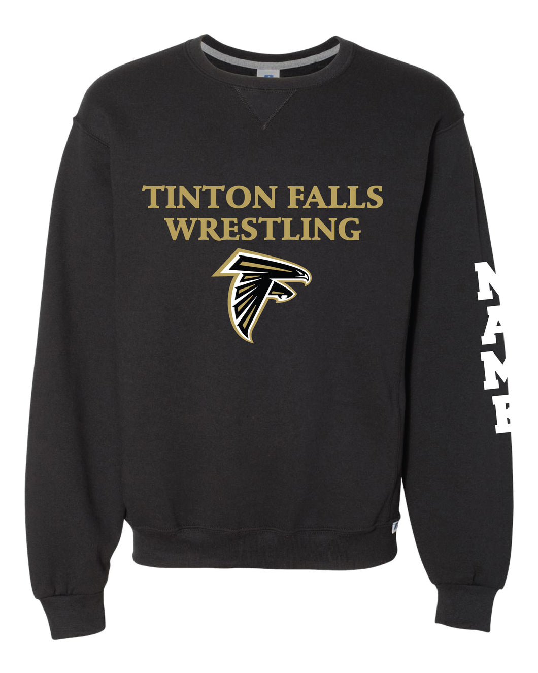 Tinton Falls Wrestling Russell Athletic Cotton Crewneck Sweatshirt - Black - 5KounT