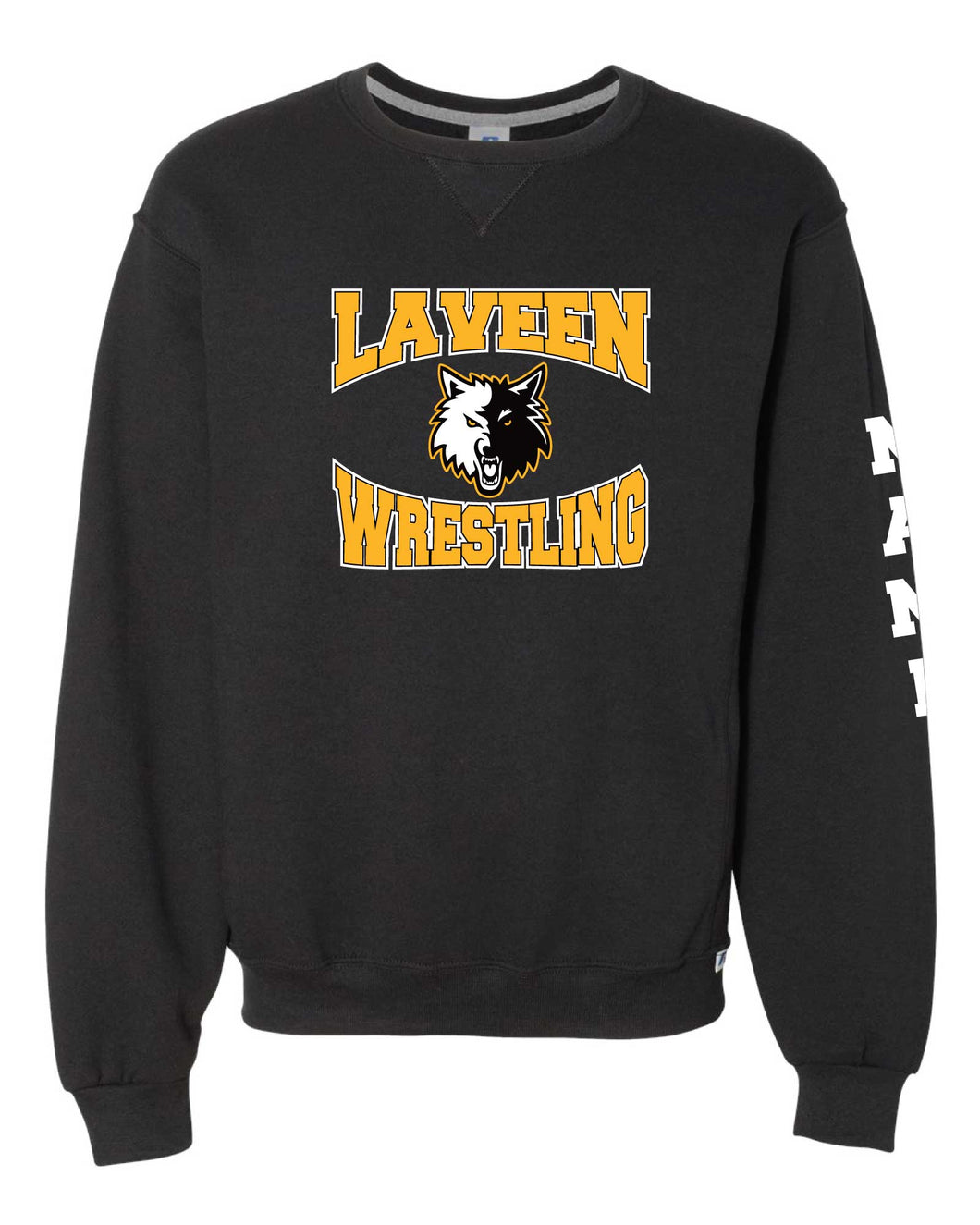 Laveen Wrestling Russell Athletic Cotton Crewneck Sweatshirt - Black