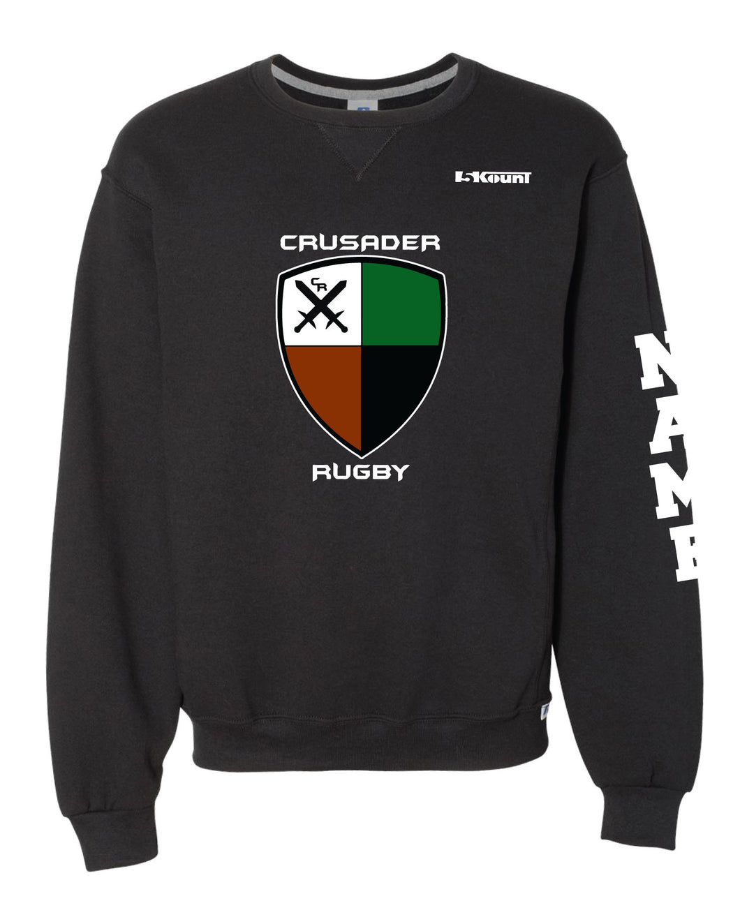 Crusader Rugby Russell Athletic Cotton Crewneck Sweatshirt - Black - 5KounT