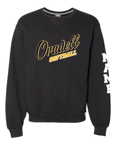 Oradell Softball Russell Athletic Cotton Crewneck Sweatshirt - Black - 5KounT