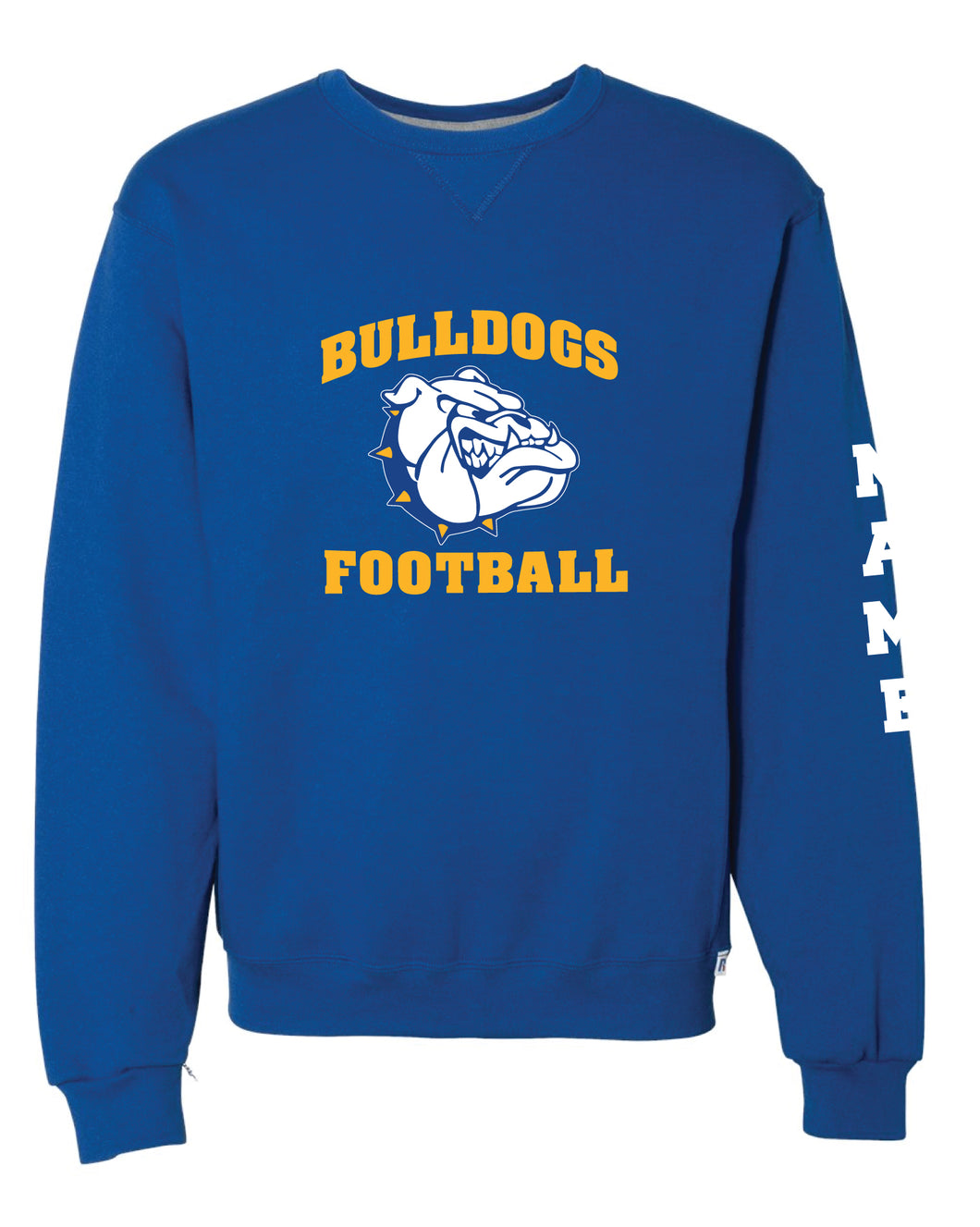 BBYC Bulldogs Football Russell Athletic Cotton Crewneck Sweatshirt - Royal Blue