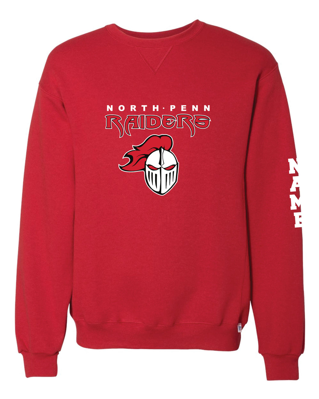 North Penn Baseball Russell Athletic Cotton Crewneck Sweatshirt - Red - 5KounT