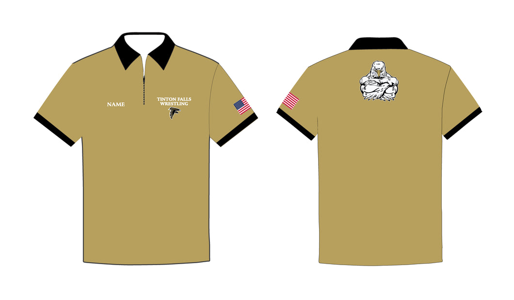Tinton Falls Wrestling Sublimated Polo Shirt - Design 3 (Gold)