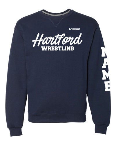 Hartford Owls Wrestling Russell Athletic Cotton Crewneck Sweatshirt - Navy - 5KounT2018