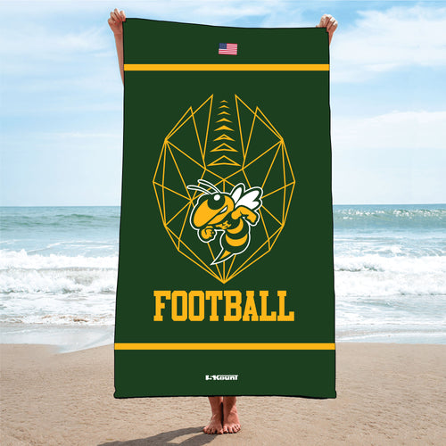 Yellow Jackets Football Sublimated Beach Towel - 5KounT2018