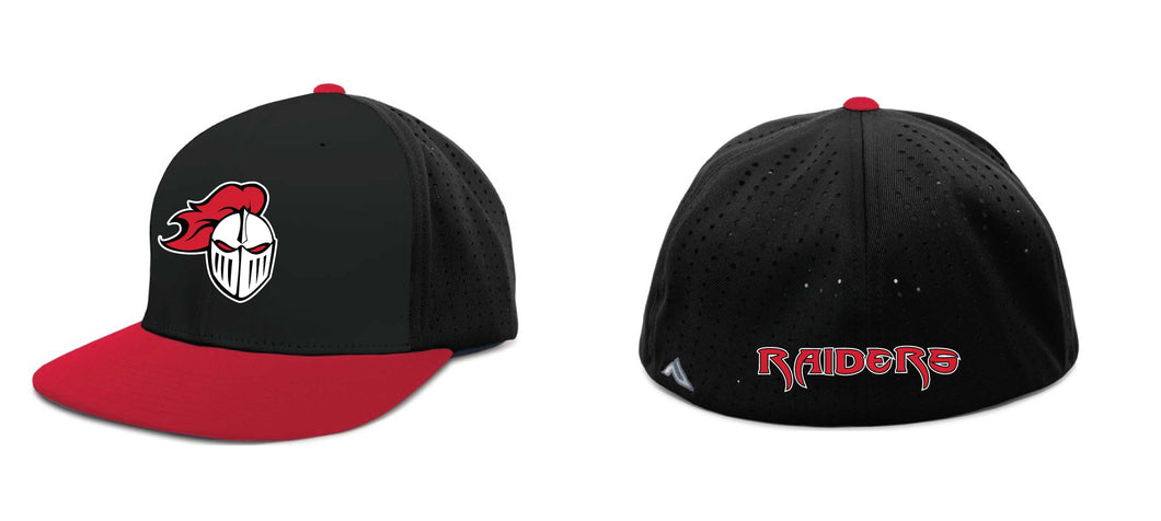 North Penn Raiders Baseball Flexfit Cap - Black/Red (Design 1)