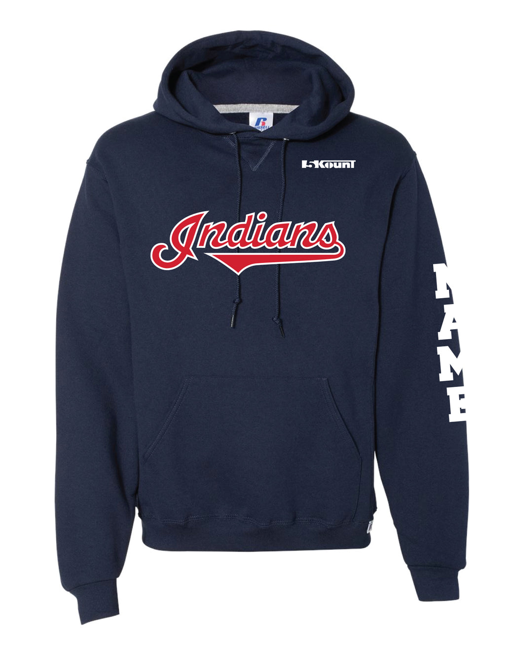 Indians Baseball Russell Athletic Cotton Hoodie - Navy