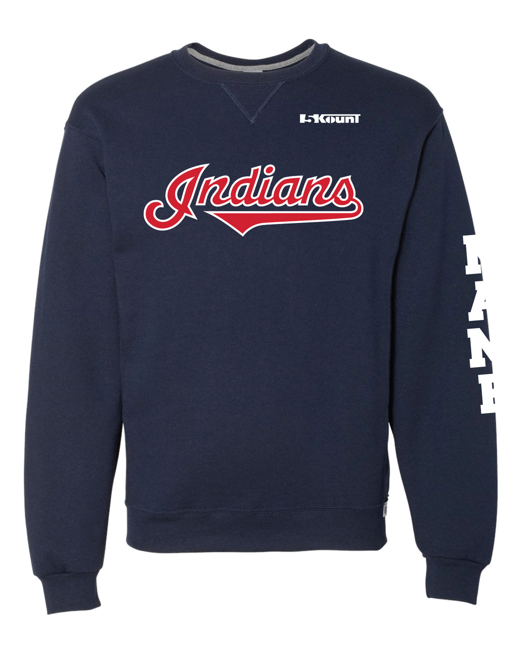 Indians Baseball Russell Athletic Cotton Crewneck Sweatshirt - Navy - 5KounT2018