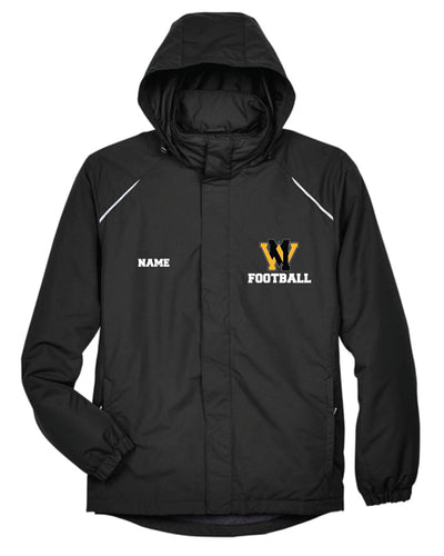 West Milford Highlanders Football Men's Hooded Rain Jacket - Black