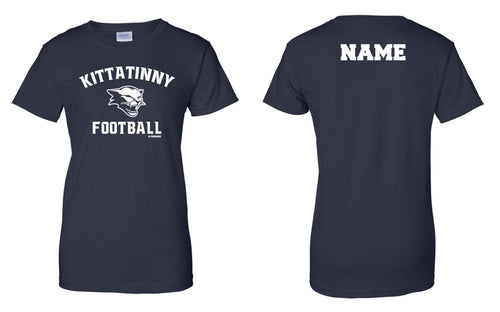 Kittatinny Football Cotton Women's Crew Tee - Navy - 5KounT2018