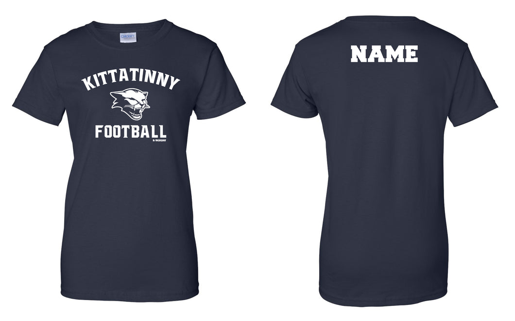 Kittatinny Football Cotton Women's Crew Tee - Navy - 5KounT2018