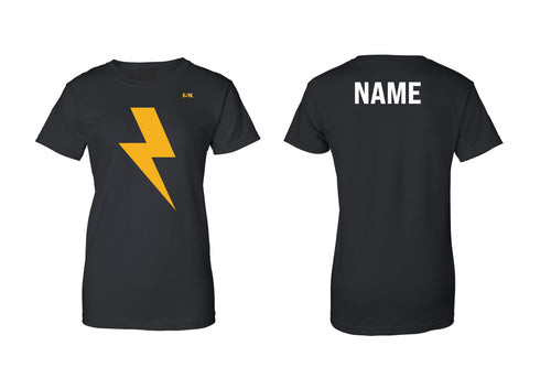 Lightning Lax Cotton Women's Crew Tee - Black - 5KounT2018