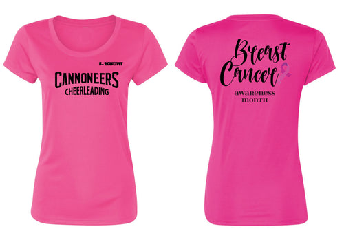 Cannoneers Cheer Breast Cancer Awareness Cotton Women's Crew Tee - Pink - 5KounT2018