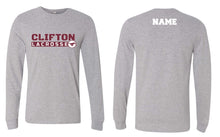 Clifton Lacrosse Cotton Crew Long Sleeve Tee - Gray