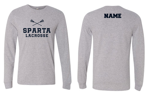 Sparta Lacrosse Cotton Crew Long Sleeve Tee - Gray - 5KounT