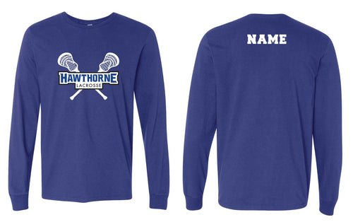 Hawthorne Lacrosse Cotton Crew Long Sleeve Tee - Royal