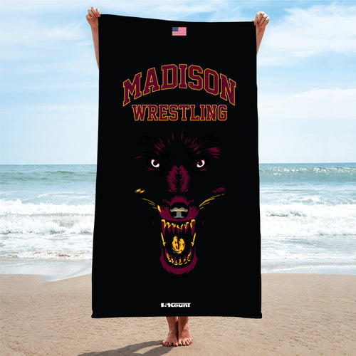 Madison Wrestling Sublimated Beach Towel - 5KounT2018