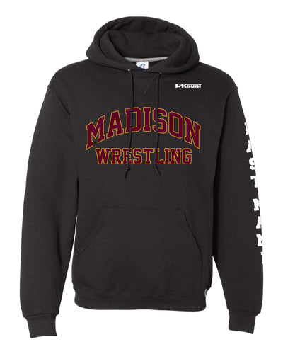 Madison Wrestling Russell Athletic Cotton Hoodie - Black / Gray - 5KounT2018
