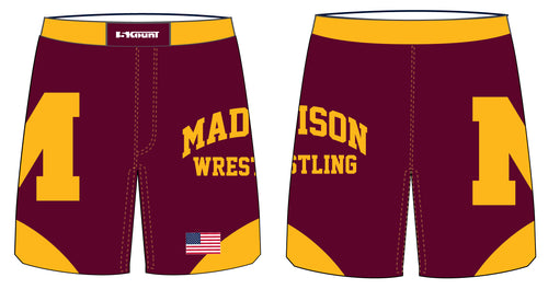 Madison Wrestling Sublimated Fight Shorts - Maroon - 5KounT2018