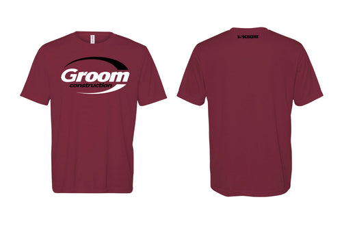 Groom Construction DryFit Performance Tee - Maroon/Grey - 5KounT